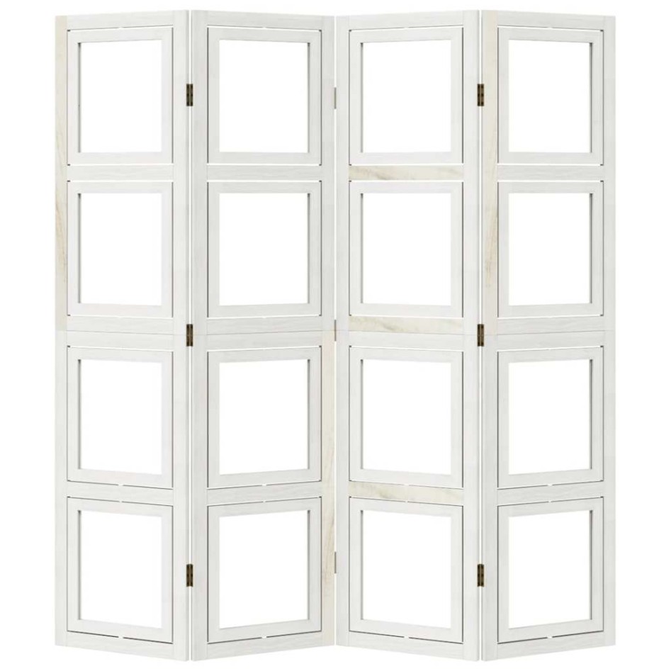 Biombo separador de 4 paneles madera maciza Paulownia