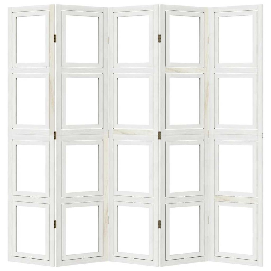 Biombo separador de 5 paneles madera maciza Paulownia