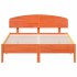 Cama sin colchón madera maciza de pino marrón cera 160x200