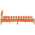Cama sin colchón madera maciza de pino marrón cera 160x200