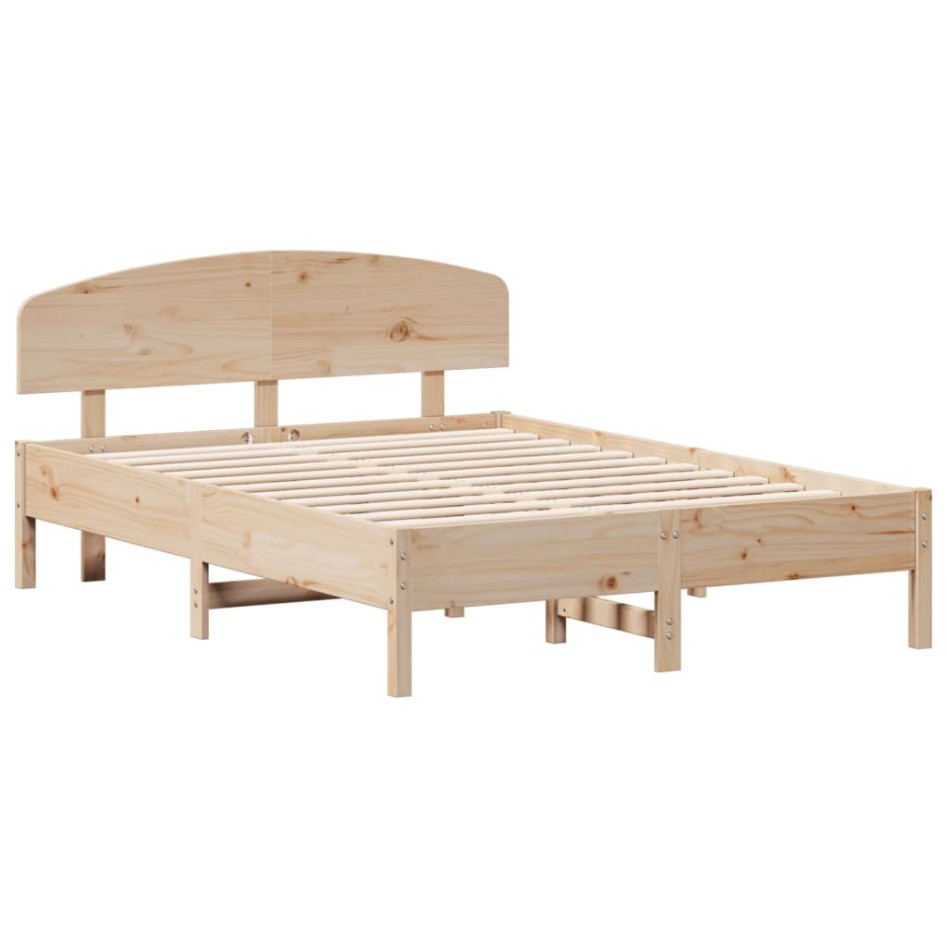 Estructura de cama sin colchón madera maciza de pino 140x190