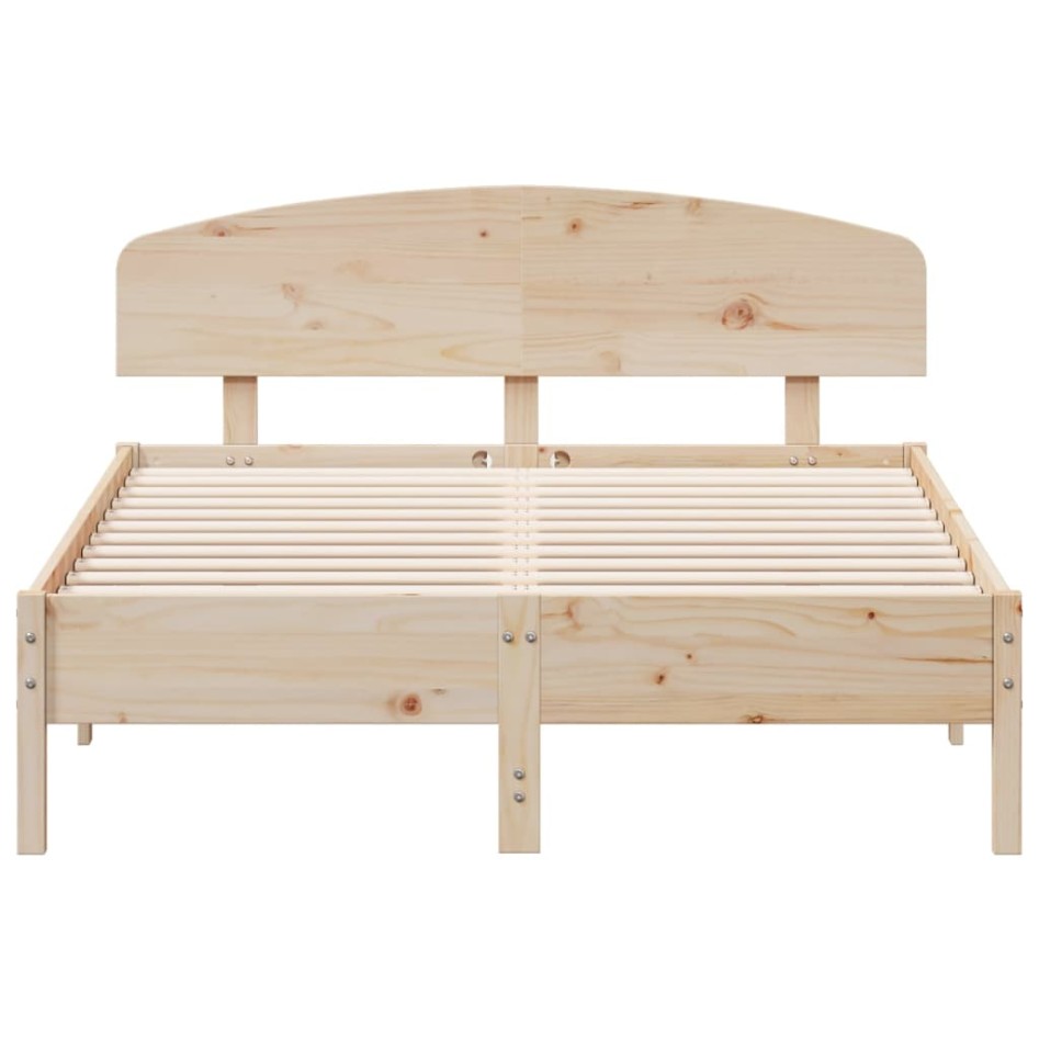 Estructura de cama sin colchón madera maciza de pino 140x190