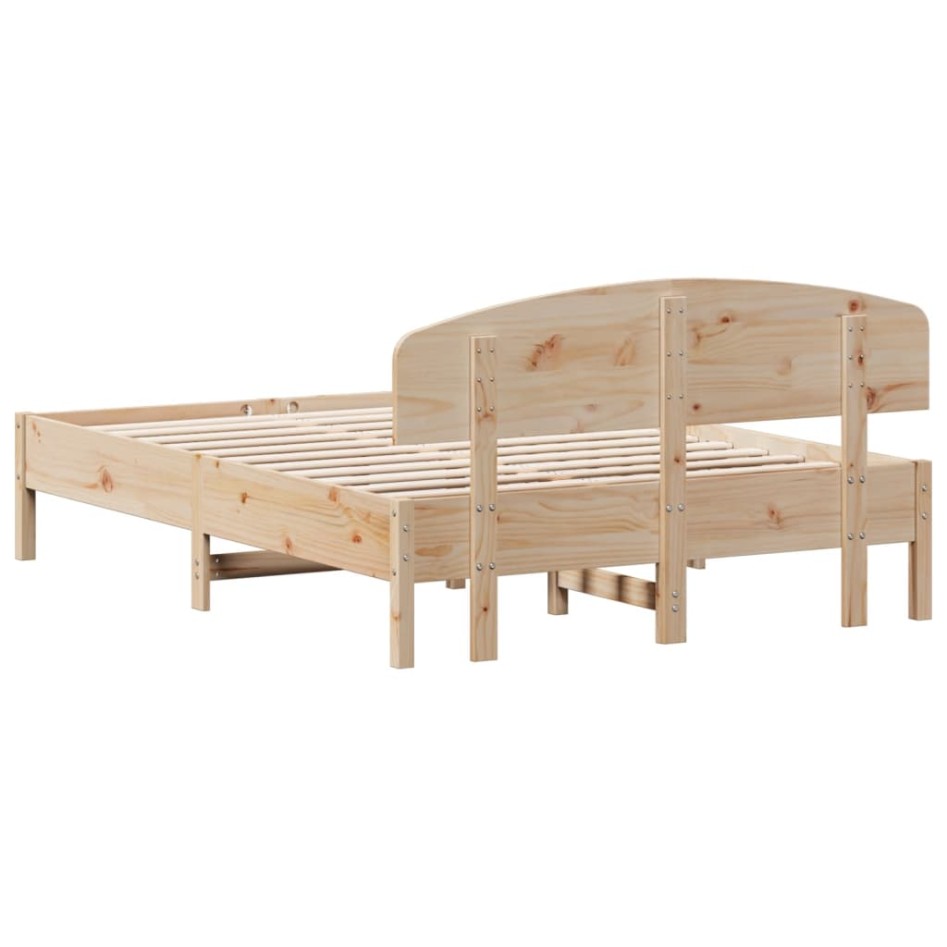Estructura de cama sin colchón madera maciza de pino 140x190