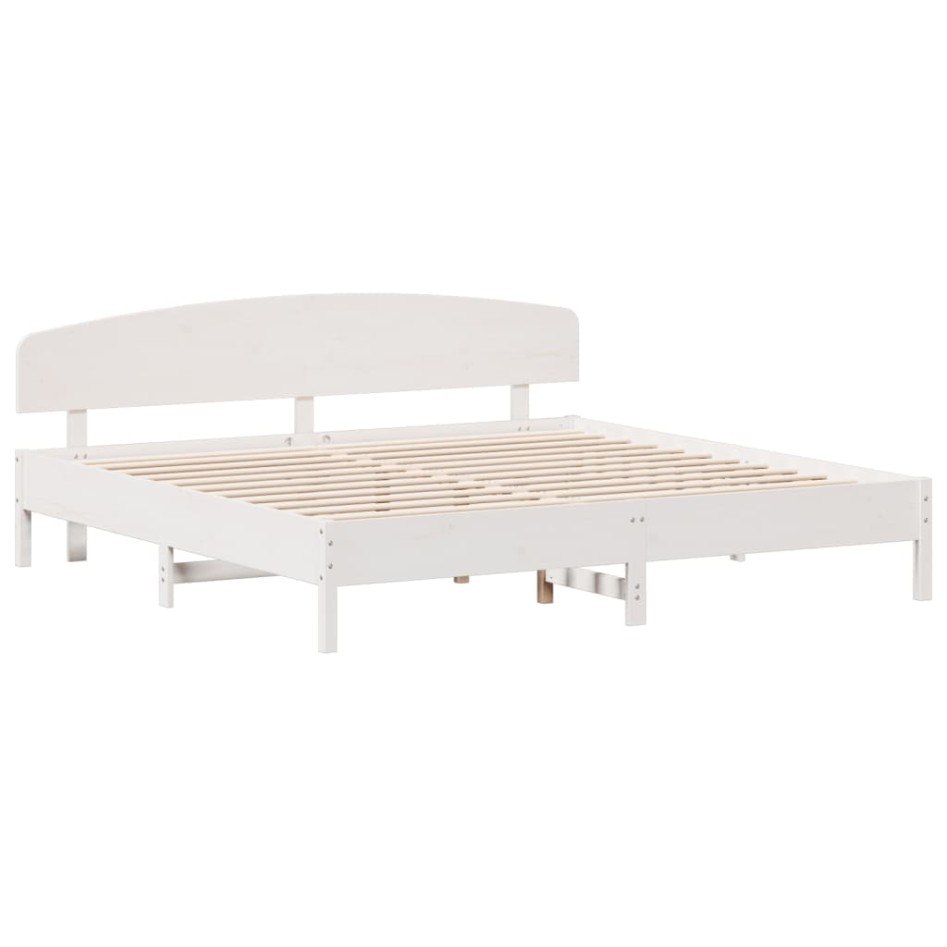Estructura de cama sin colchón madera maciza blanca 200x200