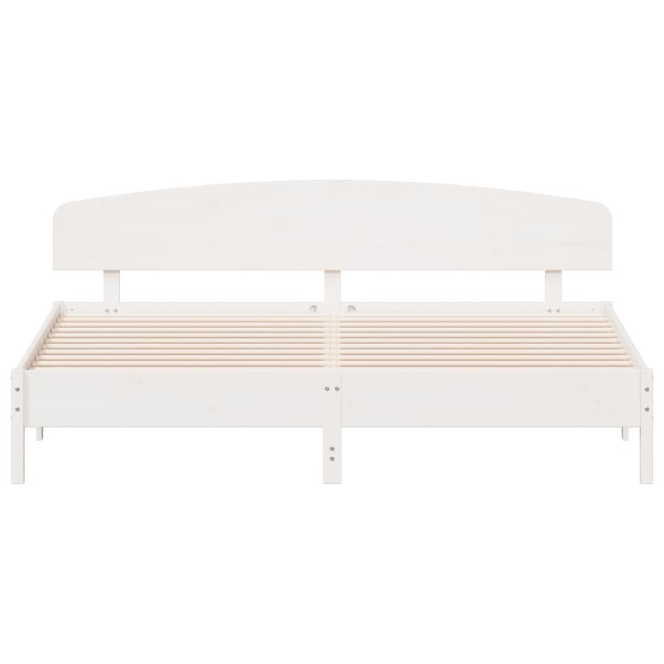 Estructura de cama sin colchón madera maciza blanca 200x200
