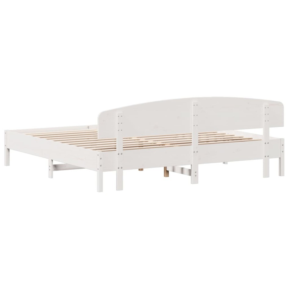 Estructura de cama sin colchón madera maciza blanca 200x200
