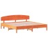 Cama sin colchón madera maciza de pino marrón cera 200x200
