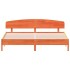 Cama sin colchón madera maciza de pino marrón cera 200x200