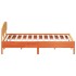 Cama sin colchón madera maciza de pino marrón cera 200x200