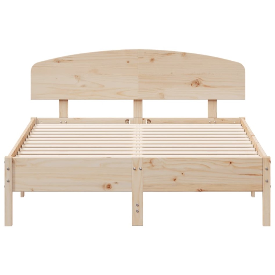 Estructura de cama sin colchón madera maciza de pino 120x190