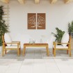 Set de muebles para jardín 3 piezas con cojines madera acacia