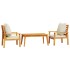 Set de muebles para jardín 3 piezas con cojines madera