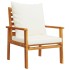 Set de muebles para jardín 3 piezas con cojines madera