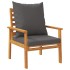 Juego de muebles jardín 5 pzas con cojines madera maciza