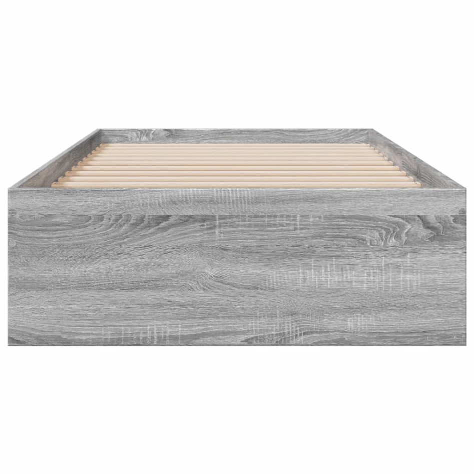 Cama con cajones madera de ingeniería gris Sonoma 75x190