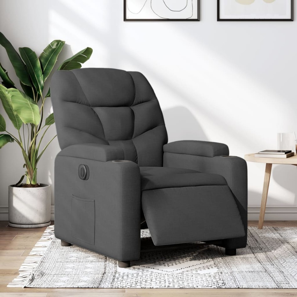 Sillón reclinable eléctrico de tela