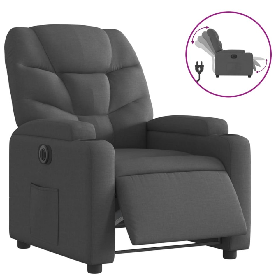 Sillón reclinable eléctrico de tela