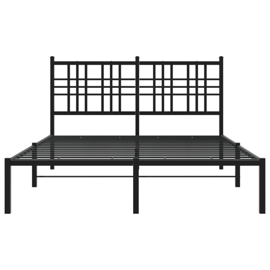 Estructura cama sin colchón con cabecero metal negro 120x190