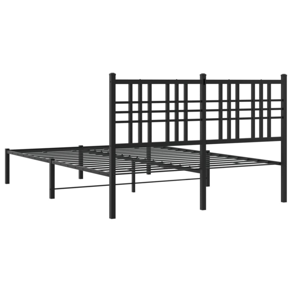 Estructura cama sin colchón con cabecero metal negro 120x190