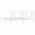 Estructura cama sin colchón con cabecero metal blanco