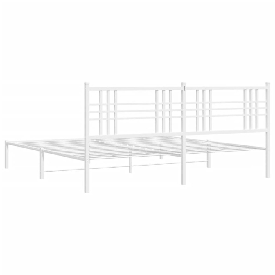 Estructura cama sin colchón con cabecero metal blanco