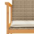 Sillas de jardín con cojín 2 uds ratán PE beige y madera