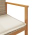 Sillas de jardín con cojín 2 uds ratán PE beige y madera