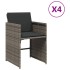 Sillones de jardín con cojines 4 uds ratán sintético