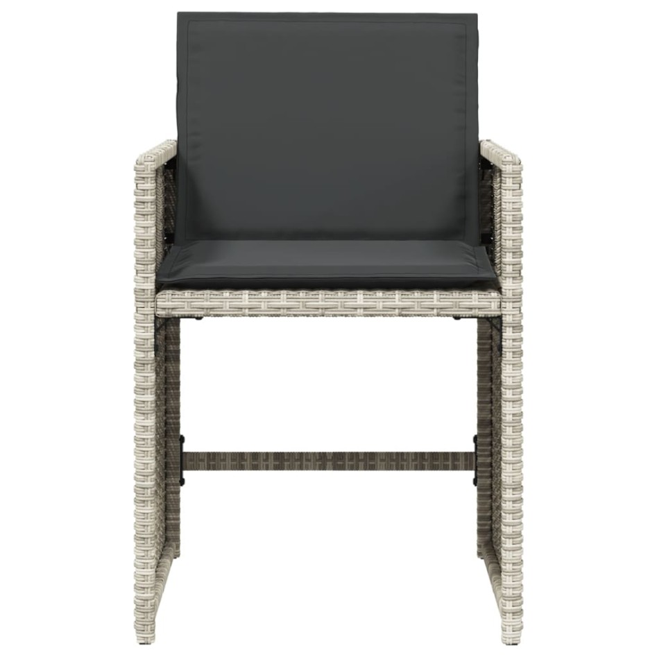 Sillones de jardín con cojines 4 uds ratán sintético gris