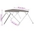 Toldo bimini de 4 arcos gris 243x210x137