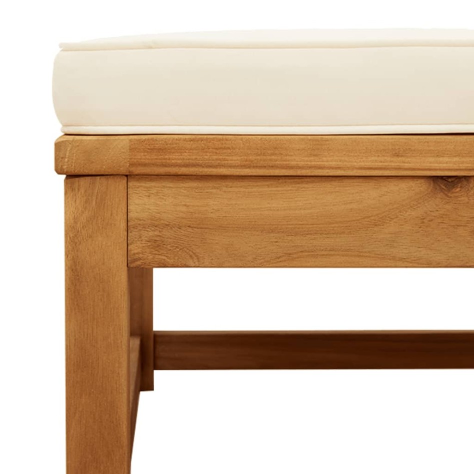 Taburete de jardín con cojines madera maciza de