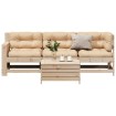Juego de muebles de jardín 4 pzas y cojines madera maciza pino
