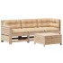 Juego de muebles de jardín 4 pzas y cojines madera maciza