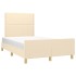 Estructura de cama sin colchón tela crema 120x190