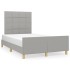 Estructura de cama sin colchón tela gris claro 120x190