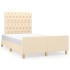 Estructura de cama sin colchón tela crema 120x190