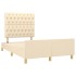 Estructura de cama sin colchón tela crema 120x190