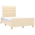 Estructura de cama sin colchón tela crema 120x190