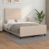 Estructura cama sin colchón cuero sintético capuchino