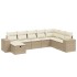 Juego de sofás de jardín con cojines beige 8 pzas ratán