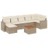 Juego de sofás de jardín con cojines beige 8 pzas ratán