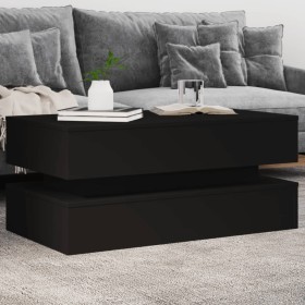 Mesa de centro con luces LED negro 90x50x40
