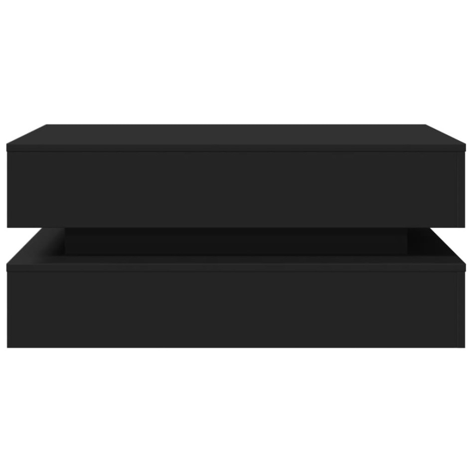 Mesa de centro con luces LED negro 90x50x40
