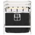 Cama alta niños con cortinas madera pino blanco negro 80x200