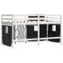 Cama alta niños con cortinas madera pino blanco negro 80x200