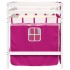 Cama alta para niños con cortinas madera pino rosa 80x200