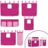 Cama alta para niños con cortinas madera pino rosa 80x200