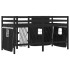 Cama alta niños con cortinas madera pino blanco negro 90x190