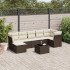 Set sofás de jardín 8 piezas y cojines ratán sintético