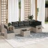 Set de sofás de jardín 7 pzas con cojines ratán PE gris